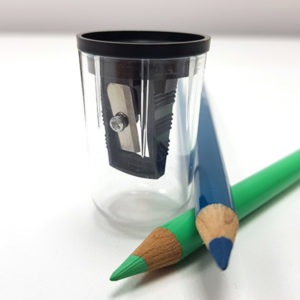 Artsavingsclub-Fine-Art-Sharpener-in-Transparent-Holder-with-colour-pencils