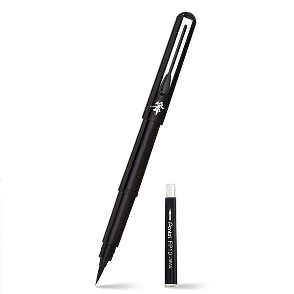 Pentel-Brush-Pen-Black-Plus-4-Refills