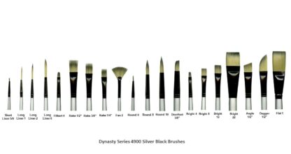 Dynasty-Series-4900-Silver-Black-Brushes-in various sizes