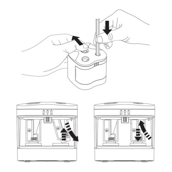 Twin-Hole-Pencil-Sharpener-Battery-Operated-Derwent Instructions