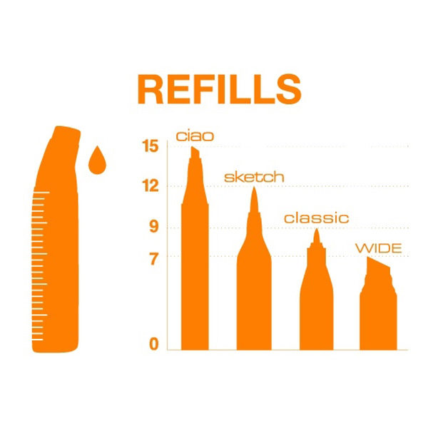Refillable Inks Copic Marker Various Ink Refill For Sketch /& Ciao-vermillion