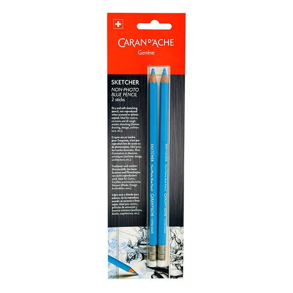 Caran-DAche-Non-Photo-Blue-Pencil-Blisterpack-in-packaging