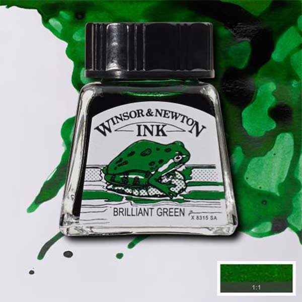 Ink-14ml-Brilliant-Green-Winsor-&-Newton