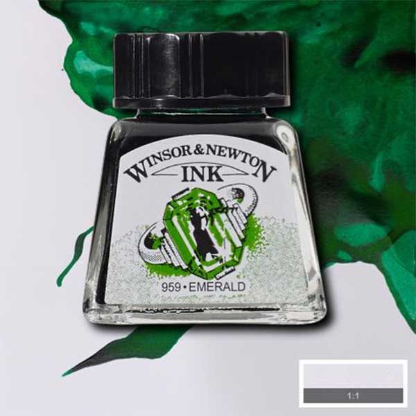 Ink-14ml-Emerald-Winsor-&-Newton