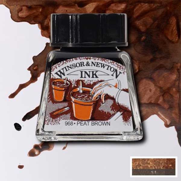 Ink-14ml-Peat-Brown-Winsor-&-Newton