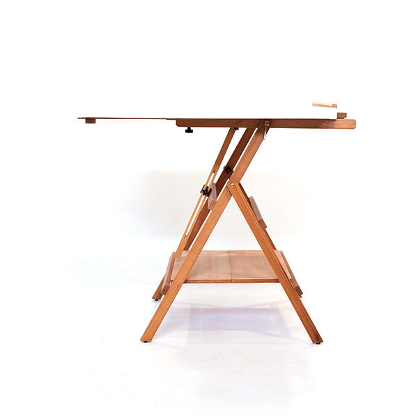 Studio-Multi-Media-Beech-Oiled-Easel-Side-View-laid-flat-with-canvas-on-it
