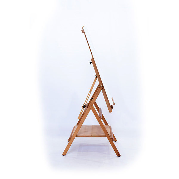 Studio-Multi-Media-Beech-Oiled-Easel-Side-View-with-canvas-on-it