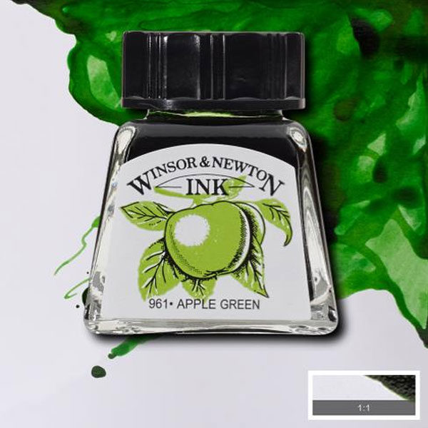Drawing-Ink-14ml-Apple-Green-Winsor-&-Newton