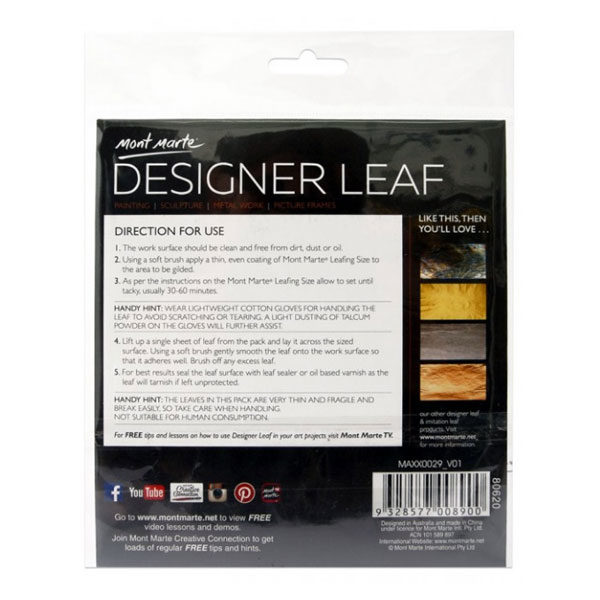 Copper-Starburst-Back-Designer-Leaf-14cm-8-sheets-Mont-Marte