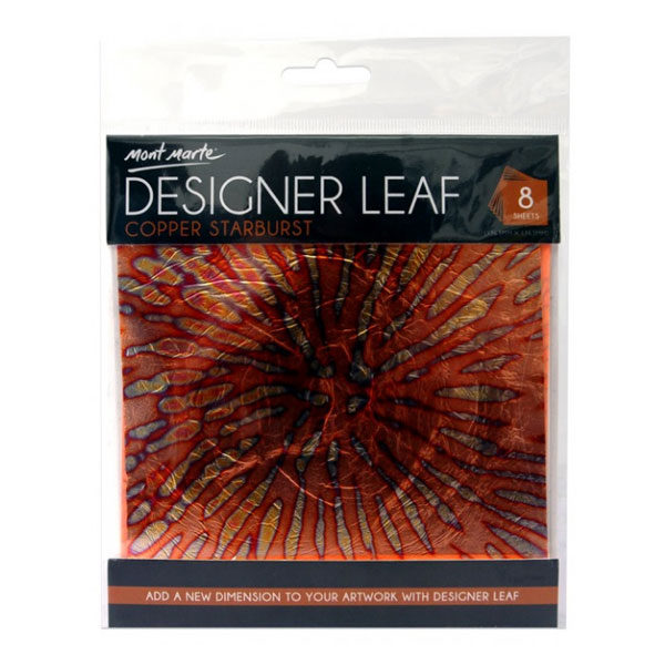 Copper-Starburst-Front-Designer-Leaf-14cm-8-sheets-Mont-Marte