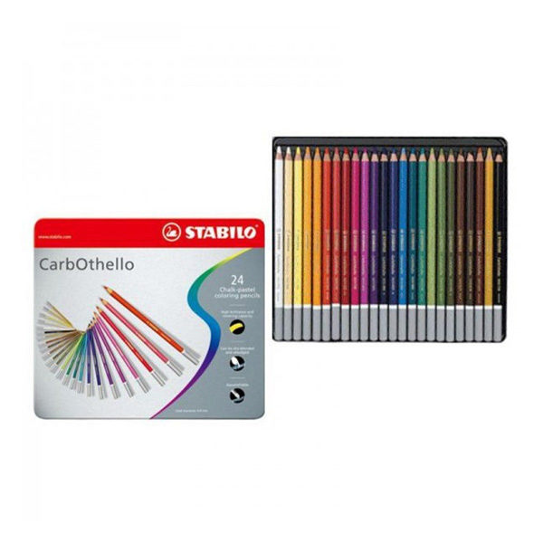 Stabilo-CarbOthello-Chalk-Pastel-Coloring-Pencil-24-Tin-Set