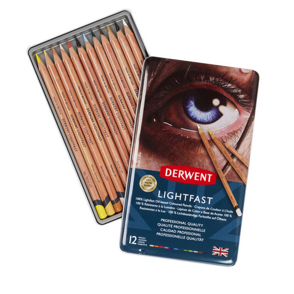 Derwent-Lightfast-Oil-based-Coloured-Pencil-12-Tin-Set-Opened