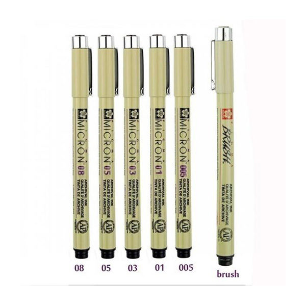 Sakura-Koi-Pigma-Micron-&-Brush-6-Set-loose-pens