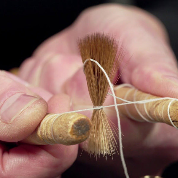 Kolinsky-sable-Brushes-being-made-by-hand