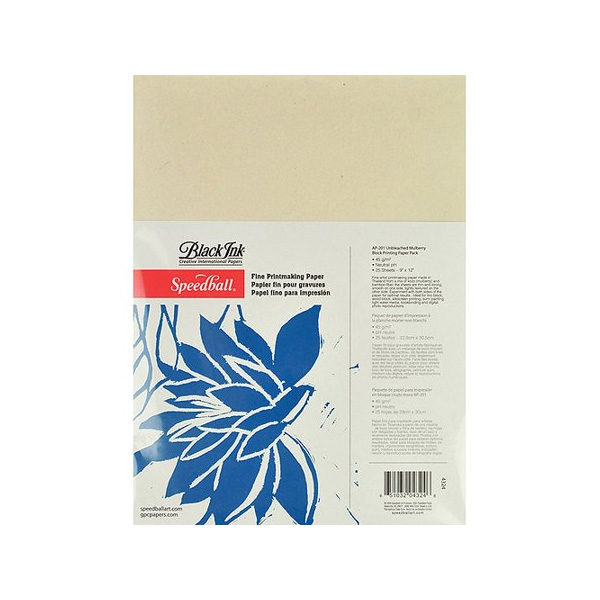 Speedball-Unbleached-Mulberry-Block-Printing-Paper-9x12-inch-Pack
