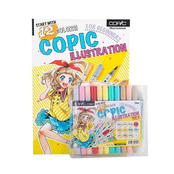 Copic-Ciao-Illustration-for-Beginners-12-Set-Markers-with-Book