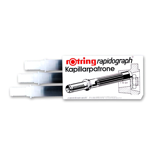 Rotring Rapidograph Ink Cartridges Blue x 3 