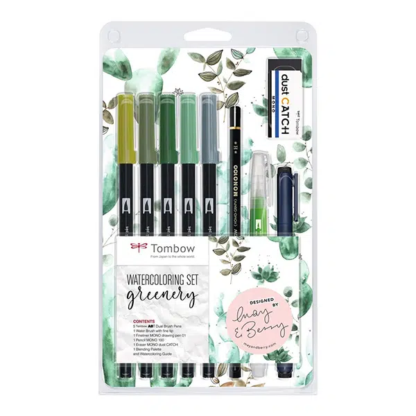 Tombow-ABT-Dual-Brush-Watercoloring-Greenery-Pen-Set