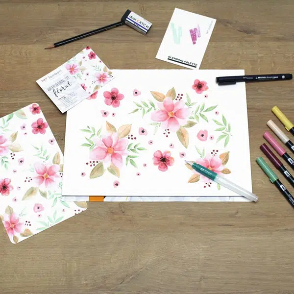 Tombow-ABT-Watercoloring-Floral-Sketch