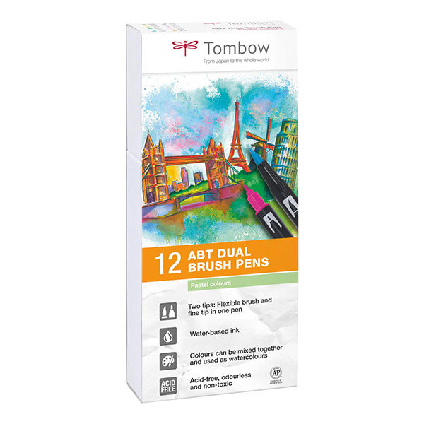 Tombow-ABT-Dual-Brush-Pen-12-Set-Pastel-Colours