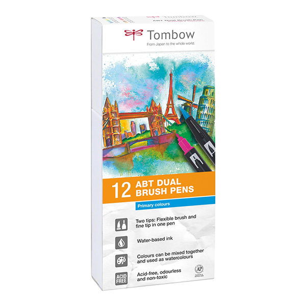 Tombow-ABT-Dual-Brush-Pen-12-Set-Primary-Colours