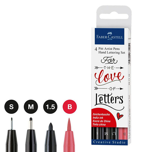 Faber-Castell-Pitt-Artist-Pen-Hand-Lettering-Set-of-4-for-the-love-of-letters