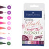 Faber-Castell-Pitt-Artist-Pen-Hand-Lettering-Set-of-8-new-A-Flower-a-Day-Keeps-the-worries-away