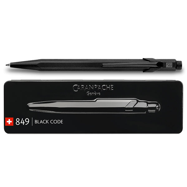 Caran-Dache-849-Black-Code-Ballpoint-Pen-with-Holder