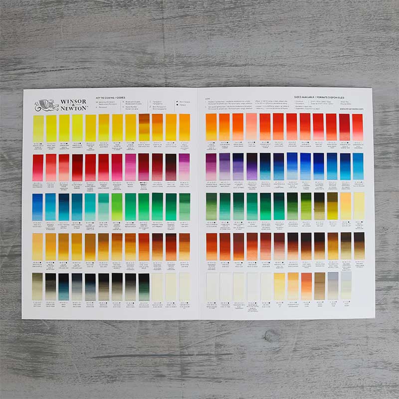 Winsor & Newton Artists' Oil Hand Painted Colour Chart