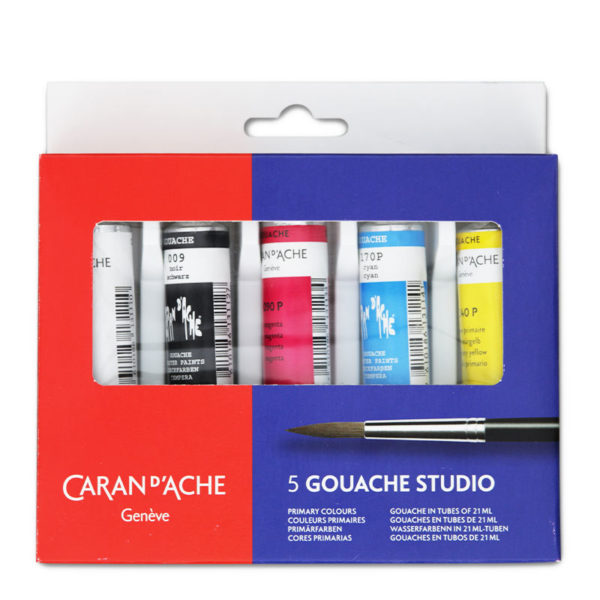 Caran DAche Gouache Studio Tube Set of 5 Primary colours