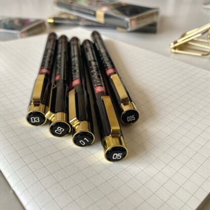 Pigma Micron Black Barrel Limited Edition 100th Anniversary 5 Black Pen Set Lifestyle