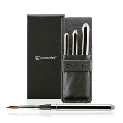 Escoda-Prado-3-Travel-Silver-Brushes-Set-In-Synthetic-Leather-Case-1468-Series