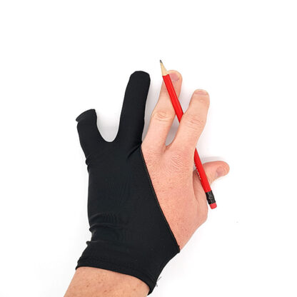 Prime-Art-Artist-Black-Two-Finger-Glove-fits-on-a-hand