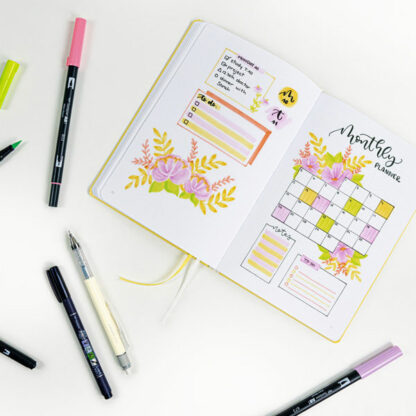 Tombow-Creative-Journaling-Bright-Kit-with-sample-sketches