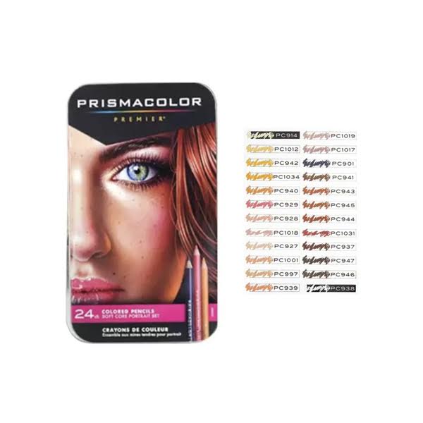 Premier Soft Core Colored Pencil Set of 24 Portrait Shades – Prismacolor