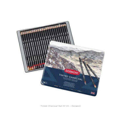 Tinted Charcoal Set Of 24 Open - Derwent