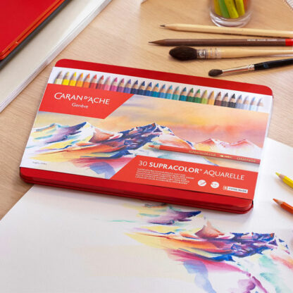Supracolor Soft Aquarelle Pencil Set of 30 Lifestyle – Caran D’Ache