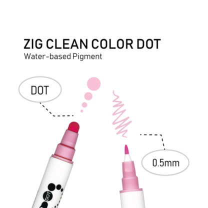 Clean Colour Dot Pens Dot vs 0.5mm - Zig