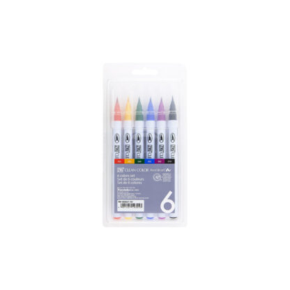 Clean Colour Real Brush Pens Set of 6 - Zig