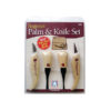 Flexcut-Professional-Wood-and-Lino-Carving-Tools-palm and knife set of four