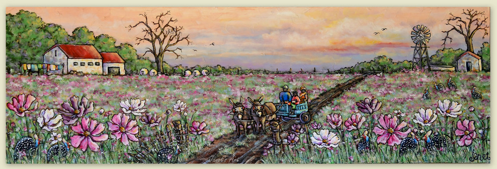 Cosmos Country painting by Artist Janet Bester