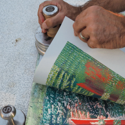 SLAMA ball graphic press in use
