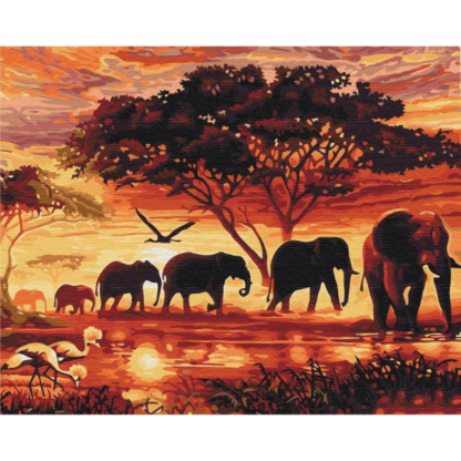 Paint by numbers - Savannah Elephants