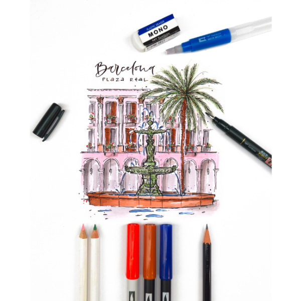 TOMBOW URBAN SKETCHING SET ART EXAMPLE