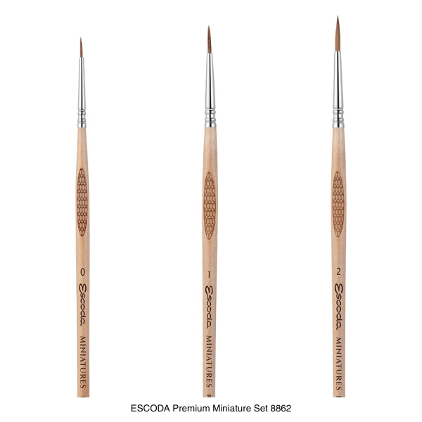 Escoda Premium Miniature Brush Set of 3