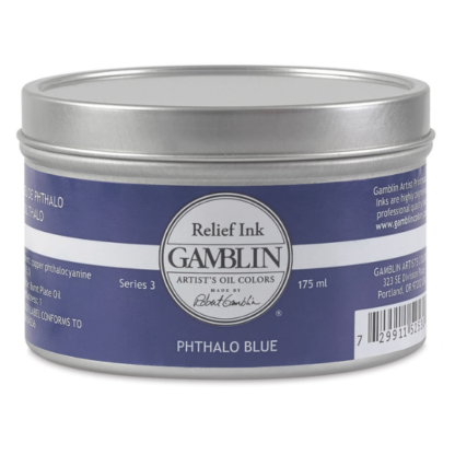 Gamblin Relief ink Phthalo Blue