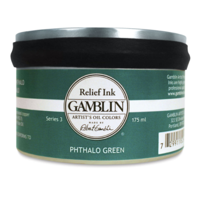 Gamblin Relief ink Phthalo Green