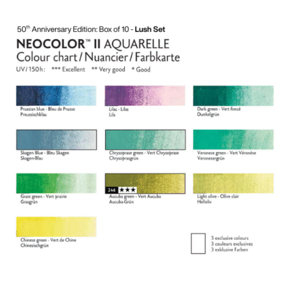 NEOCOLOR II 50 YEARS Colour Chart - Lush set