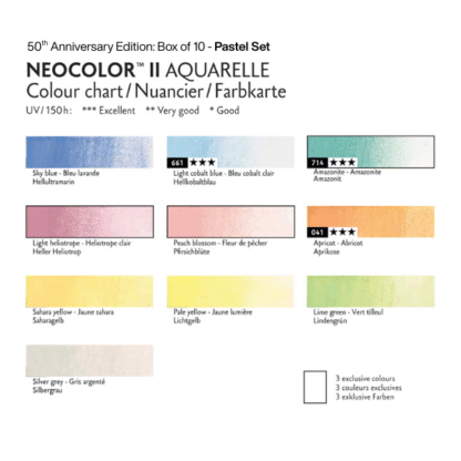 NEOCOLOR II 50 YEARS Colour Chart - Pastel set