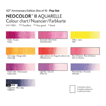 NEOCOLOR II 50 YEARS Colour Chart - Pop set
